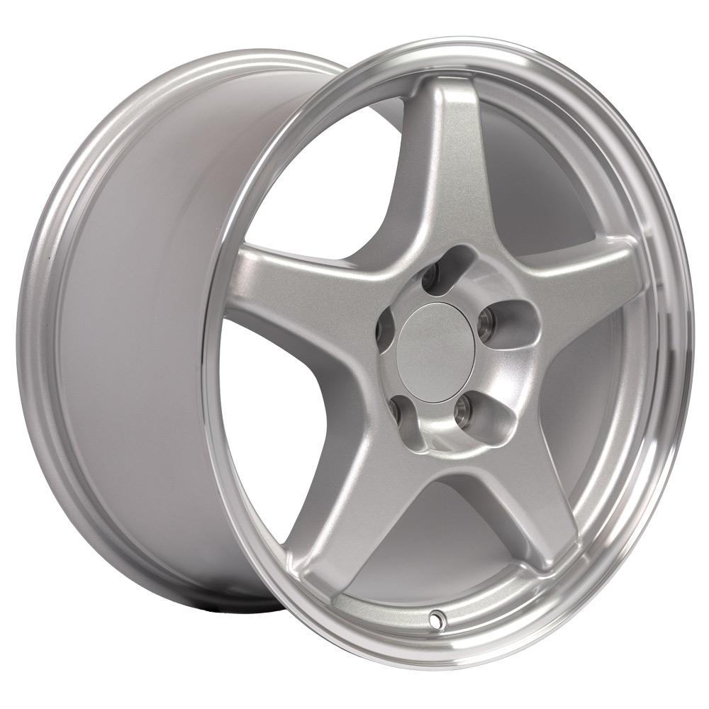 C4 ZR1 Corvette Replica Wheel - Silver w/ Machine Lip 