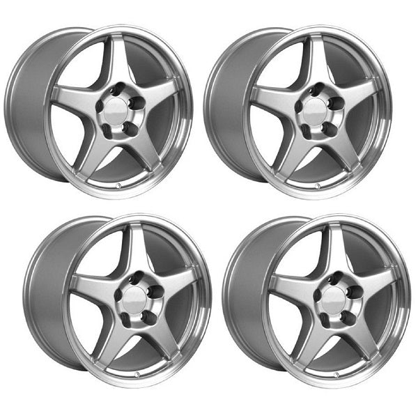 C4 ZR1 Corvette Replica Wheels - Silver Complete Set