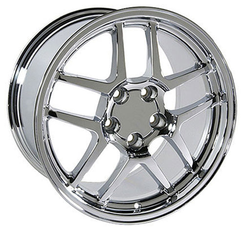 C5 Z06 Corvette Replica Wheel - Chrome front view