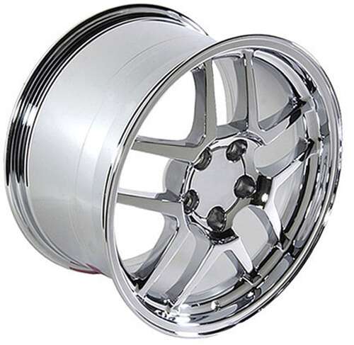 C5 Z06 Corvette Replica Wheel - Chrome lip view