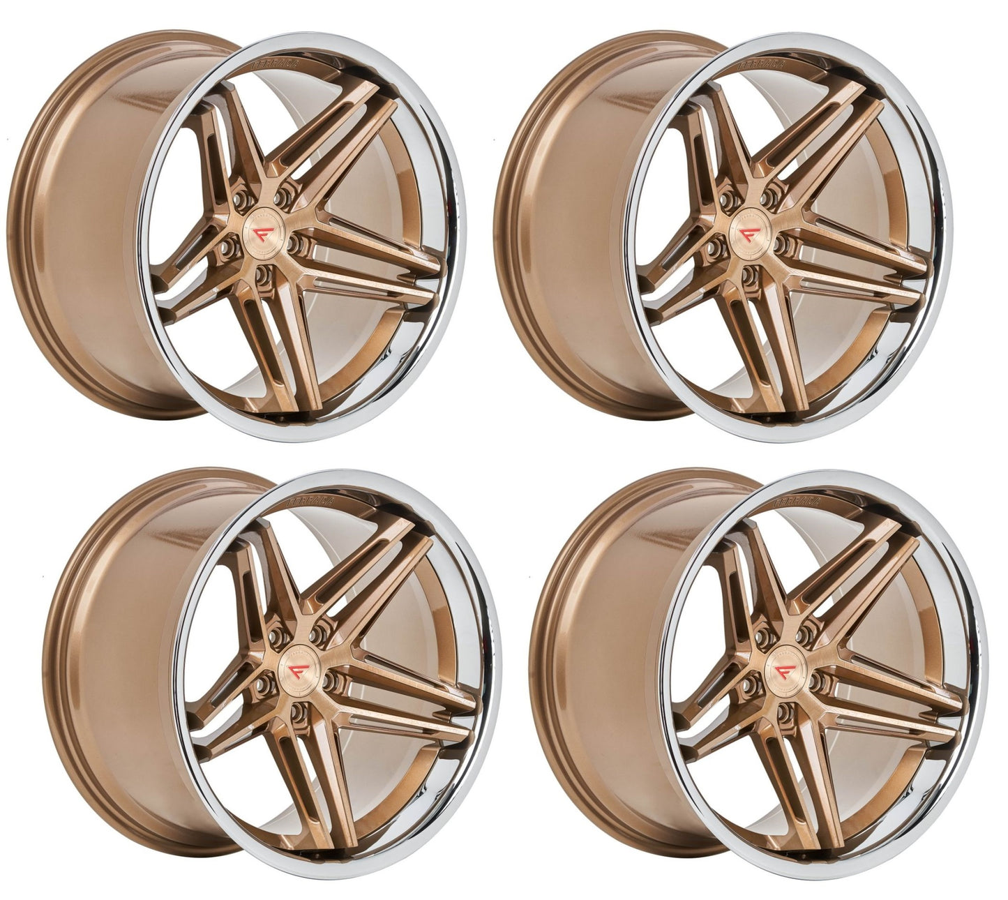C6-C7 Corvette Wheels: Ferrada CM1 - Brushed Cobre w/ Chrome Lip (Set)