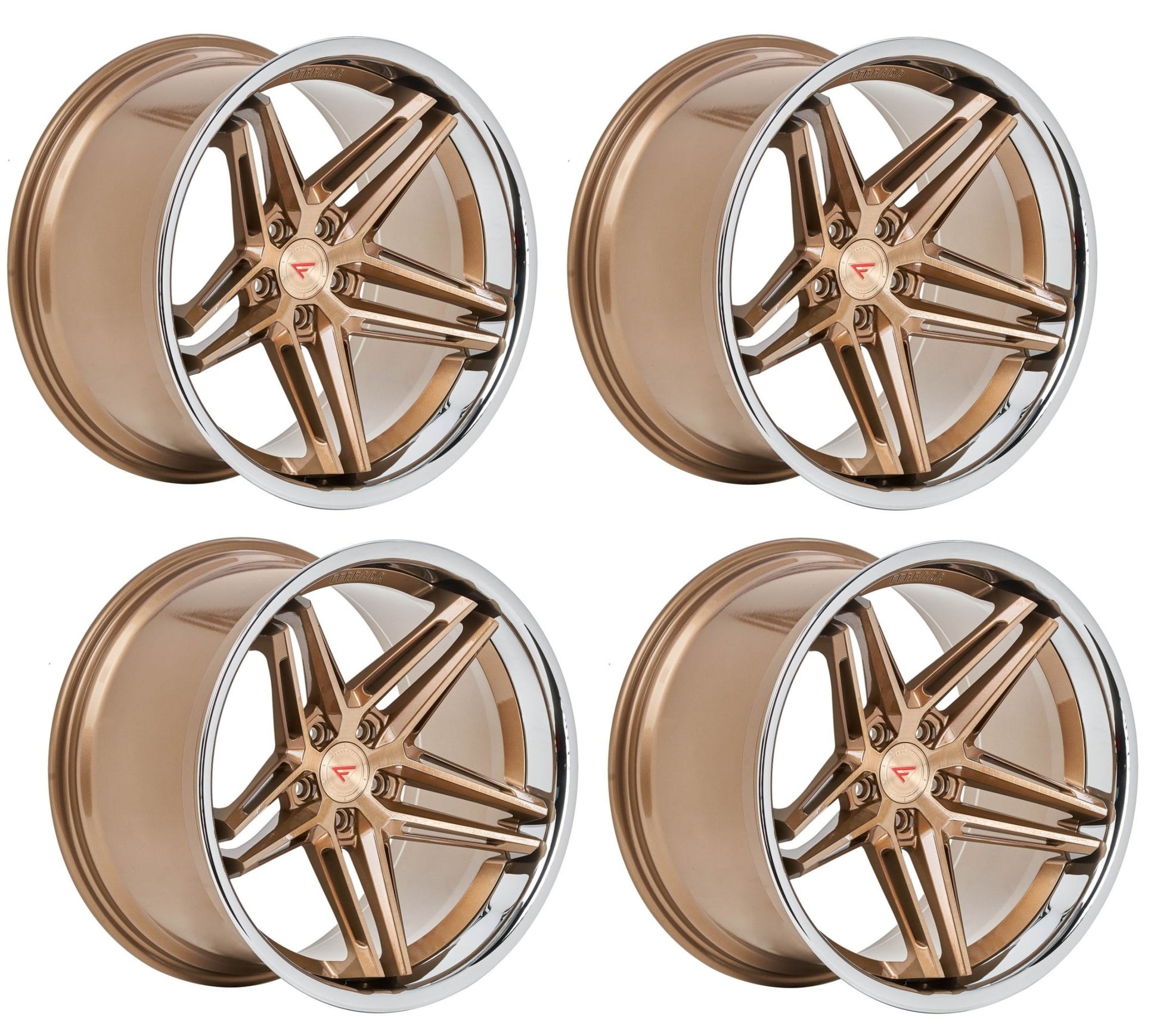 C6-C7 Corvette Wheels: Ferrada CM1 - Brushed Cobre w/ Chrome Lip (Set)