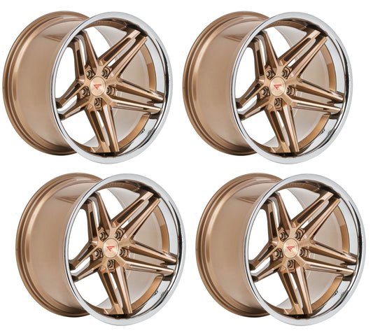 C6-C7 Corvette Wheels: Ferrada CM1 - Brushed Cobre w/ Chrome Lip (Set)