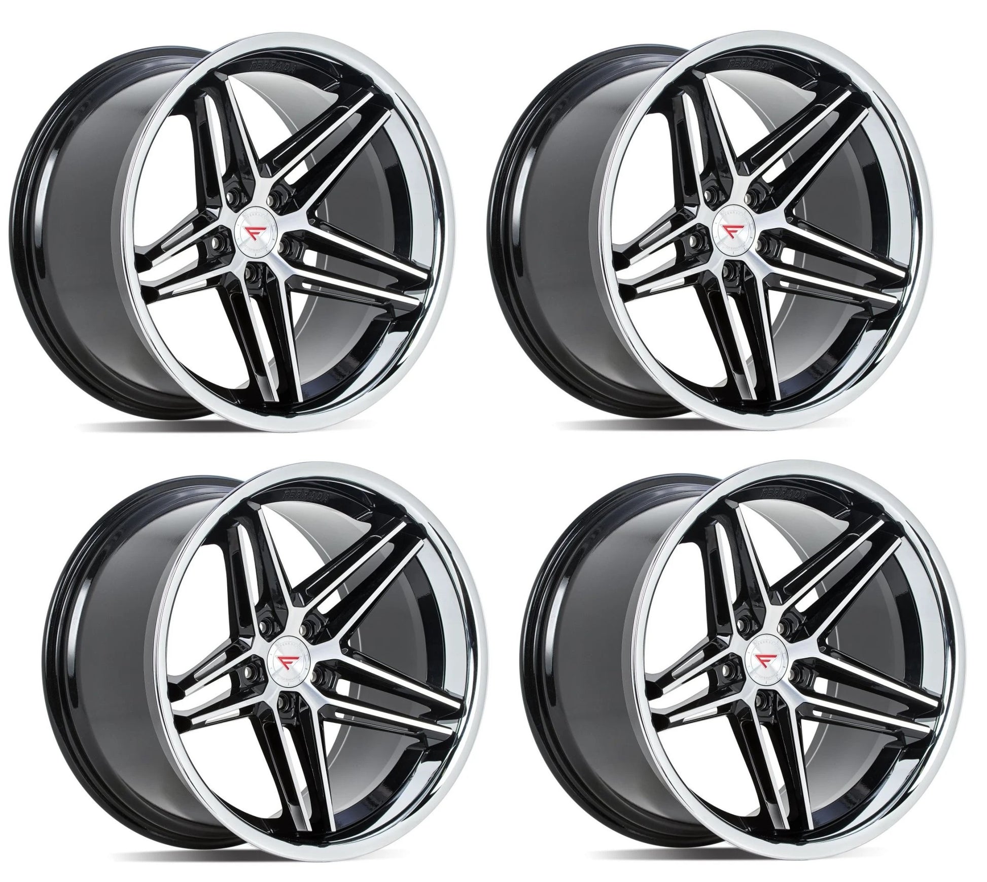 C6-C7 Corvette Wheels: Ferrada CM1 - Machine Face w/ Chrome Lip (Set)