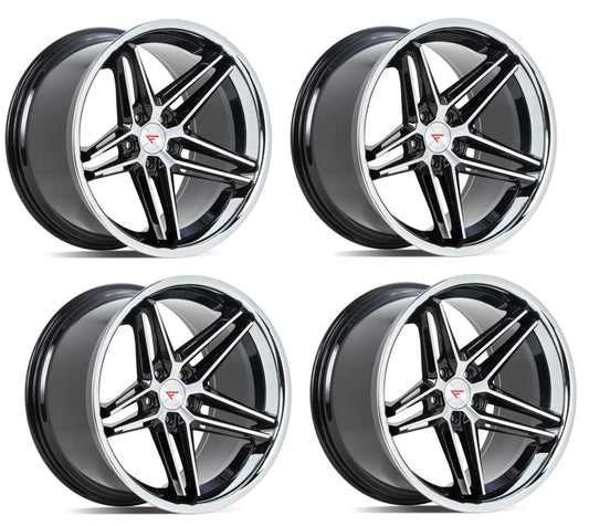 C6-C7 Corvette Wheels: Ferrada CM1 - Machine Face w/ Chrome Lip (Set)