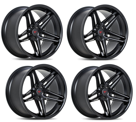 Corvette Wheels: Ferrada CM1 - Matte Black w/ Gloss Black Lip (Set)