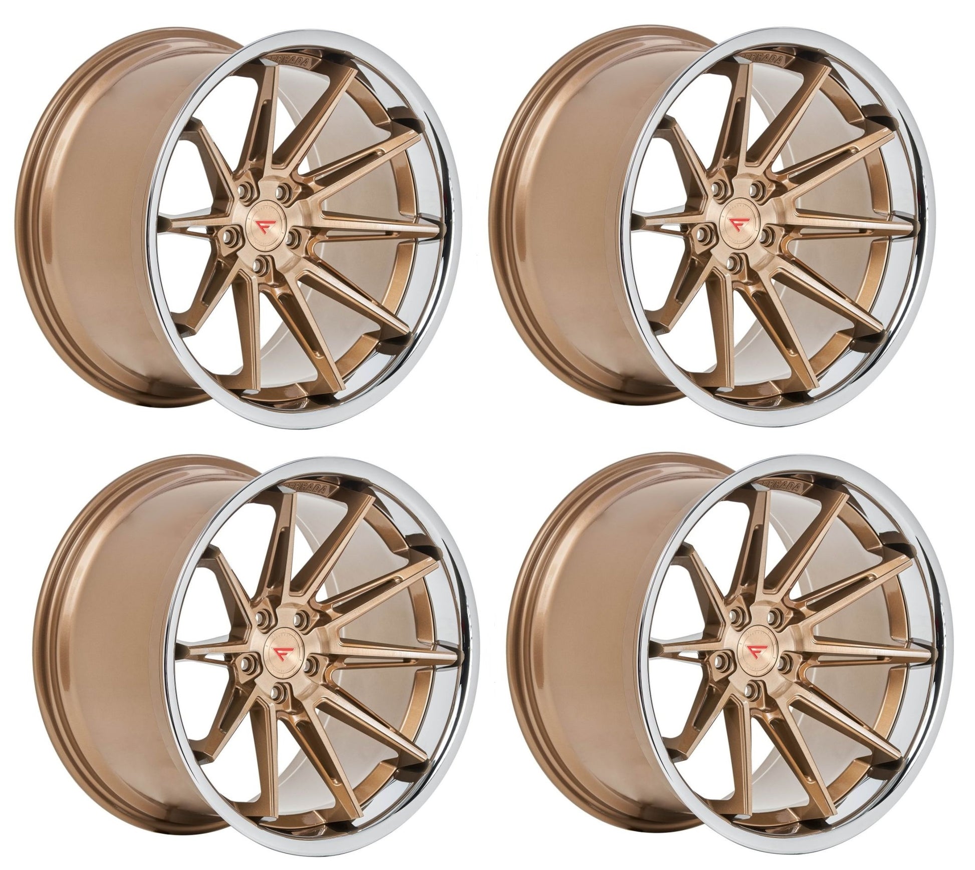 C6-C7 Corvette Wheels: Ferrada CM2 - Brushed Cobre w/ Chrome Lip (Set)
