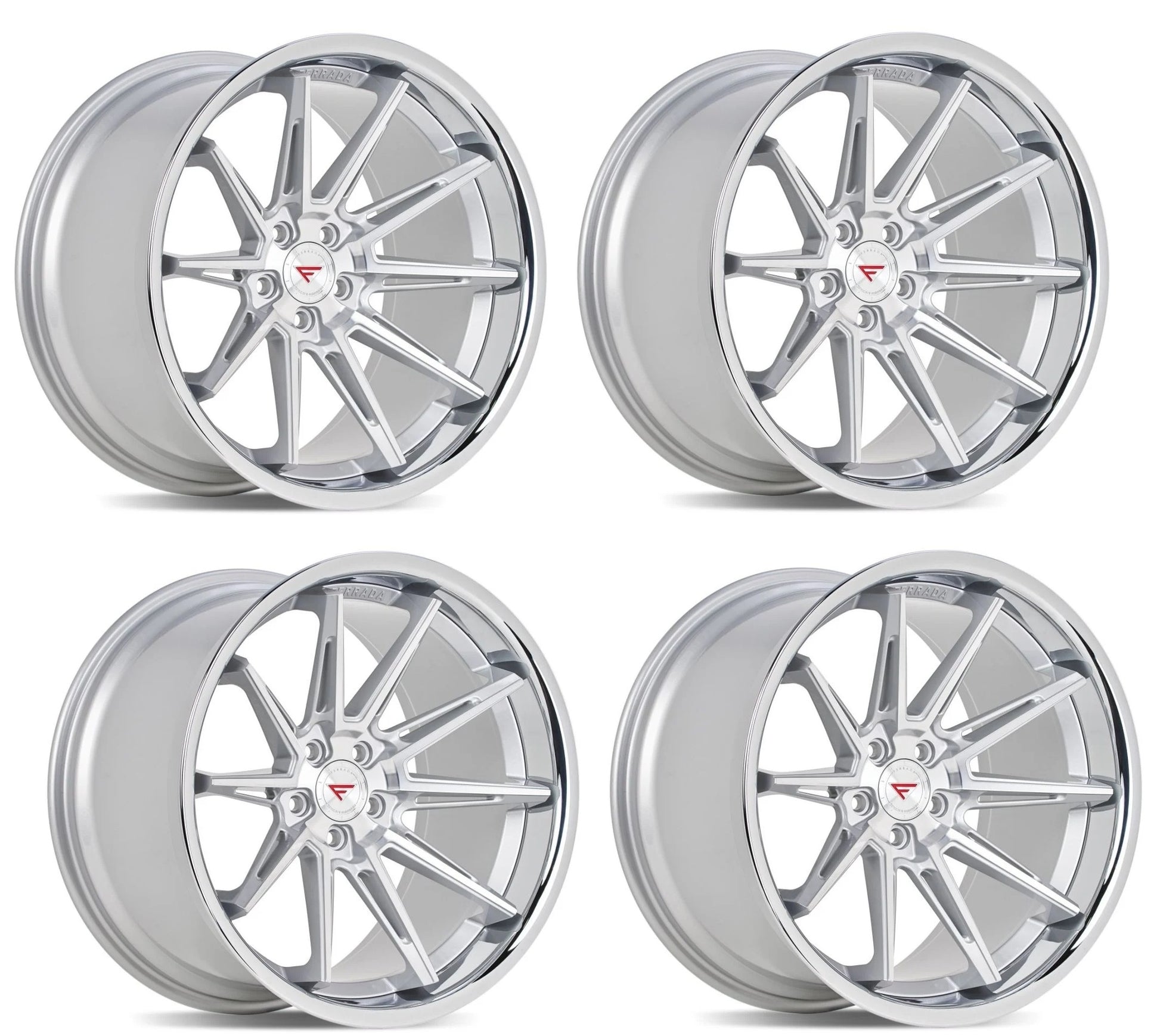 C6-C7 Corvette Wheels: Ferrada CM2 - Machine Silver w/ Chrome Lip (Set)