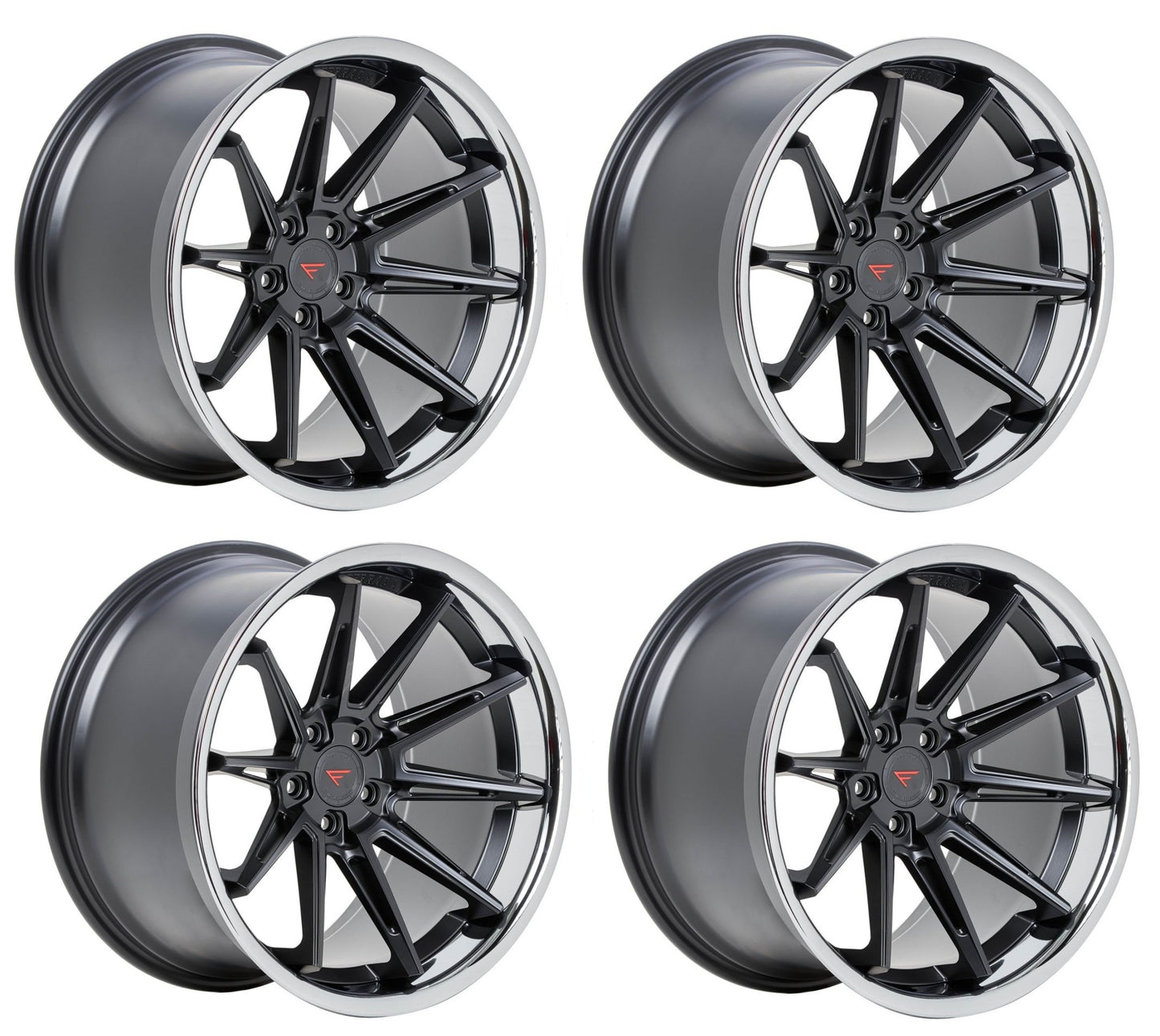 C6-C7 Corvette Wheels: Ferrada CM2 - Matte Black w/ Chrome Lip (Set)