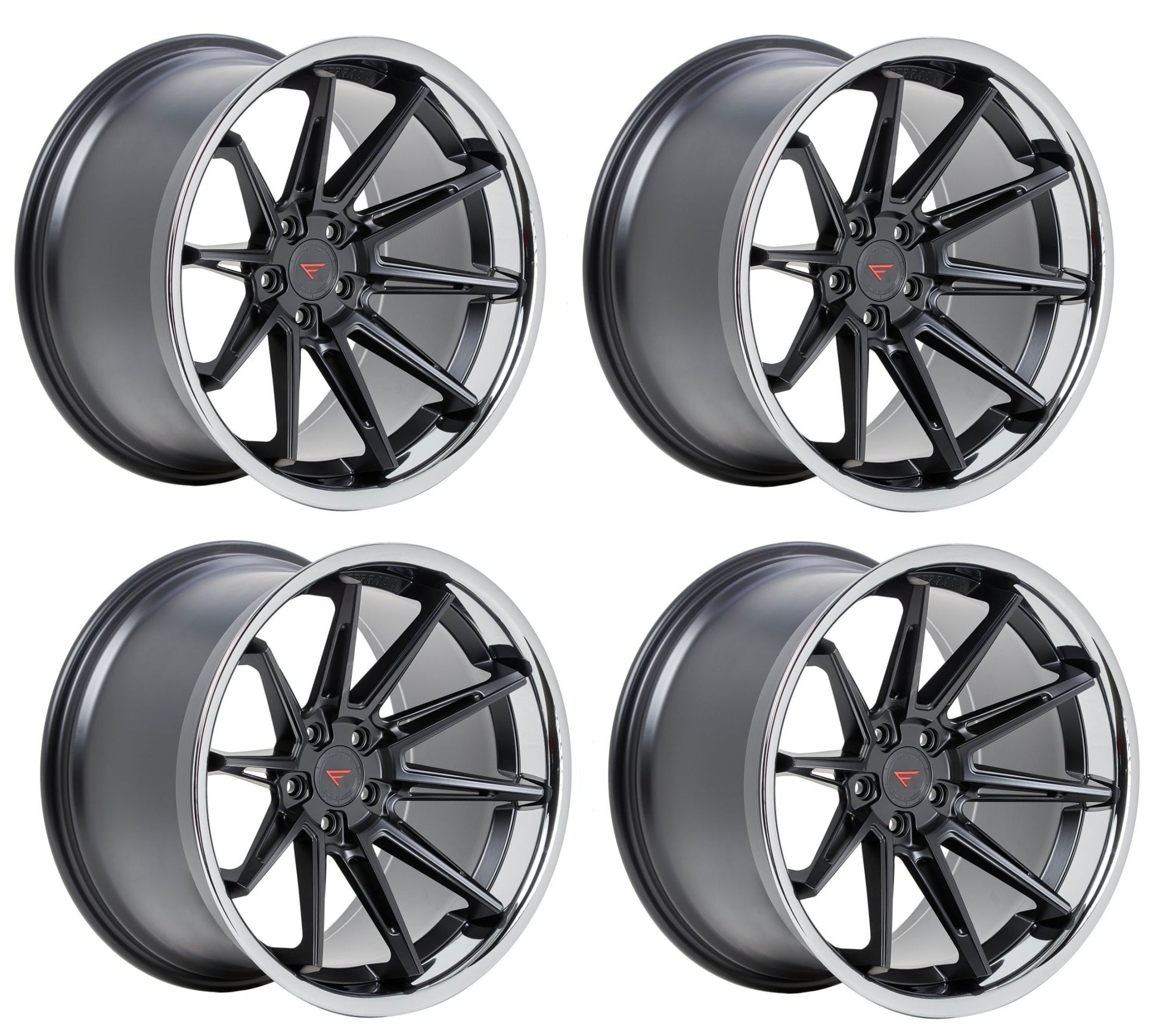 C6-C7 Corvette Wheels: Ferrada CM2 - Matte Black w/ Chrome Lip (Set)