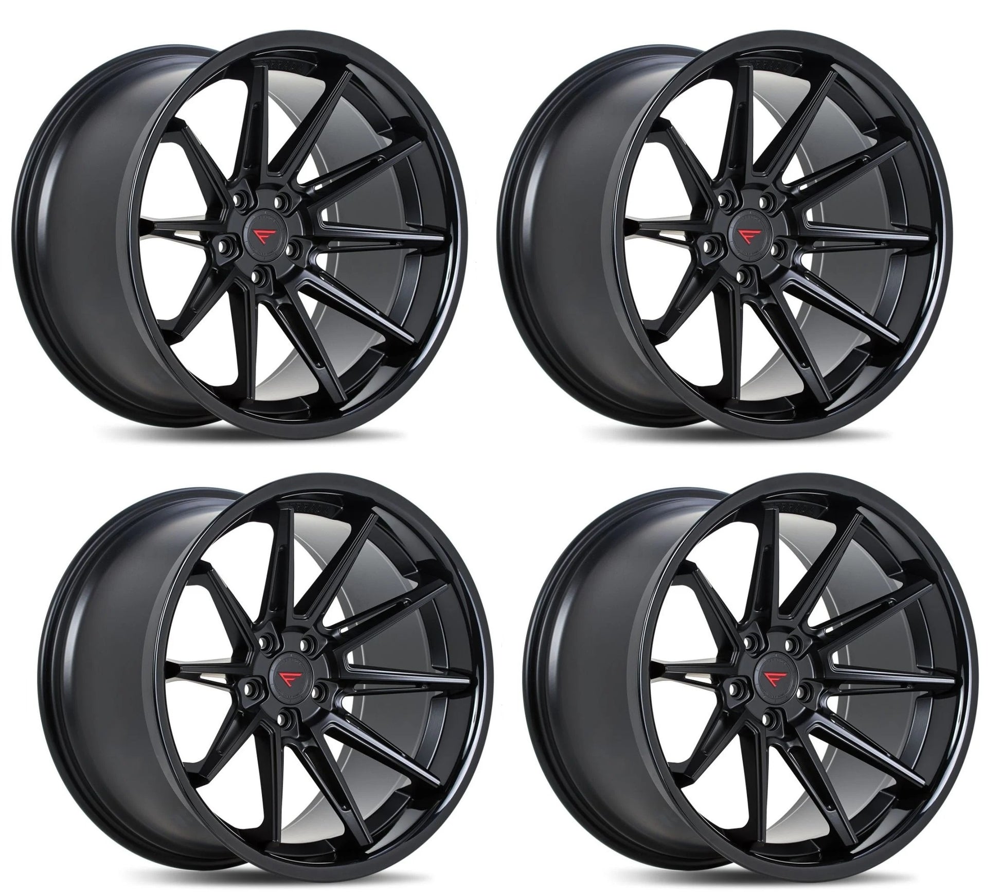 C6-C7 Corvette Wheels: Ferrada CM2 - Matte Black w/ Gloss Black Lip (Set)