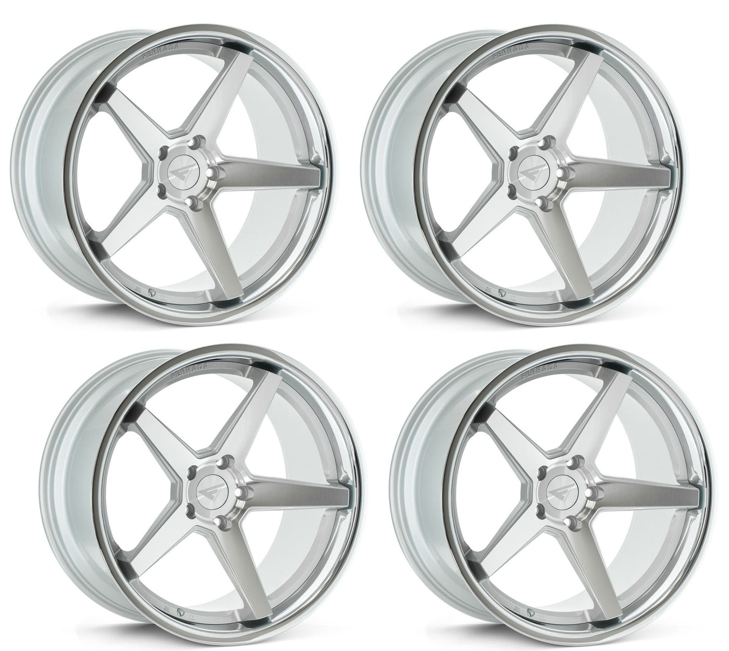 C6-C7 Corvette Wheels: Ferrada FR3 - Machine Silver w/ Chrome Lip (Set)