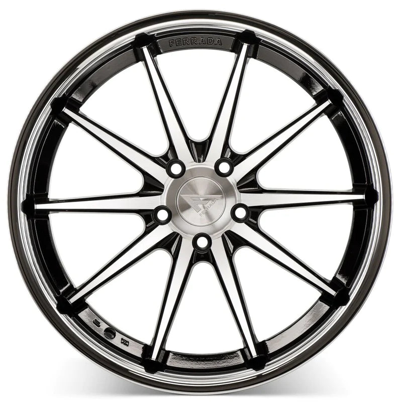 C6-C7 Corvette Wheels: Ferrada FR4 - Machine Face w/ Chrome Lip (front view)