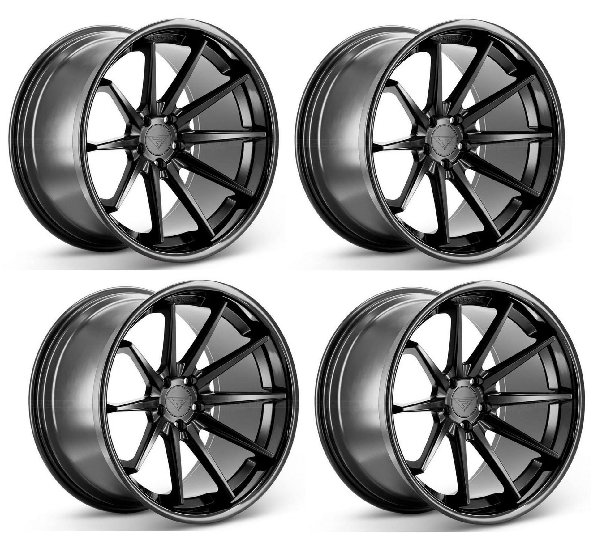 C6-C7 Corvette Wheels: Ferrada FR4 - Matte Black w/ Gloss Lip (Set)