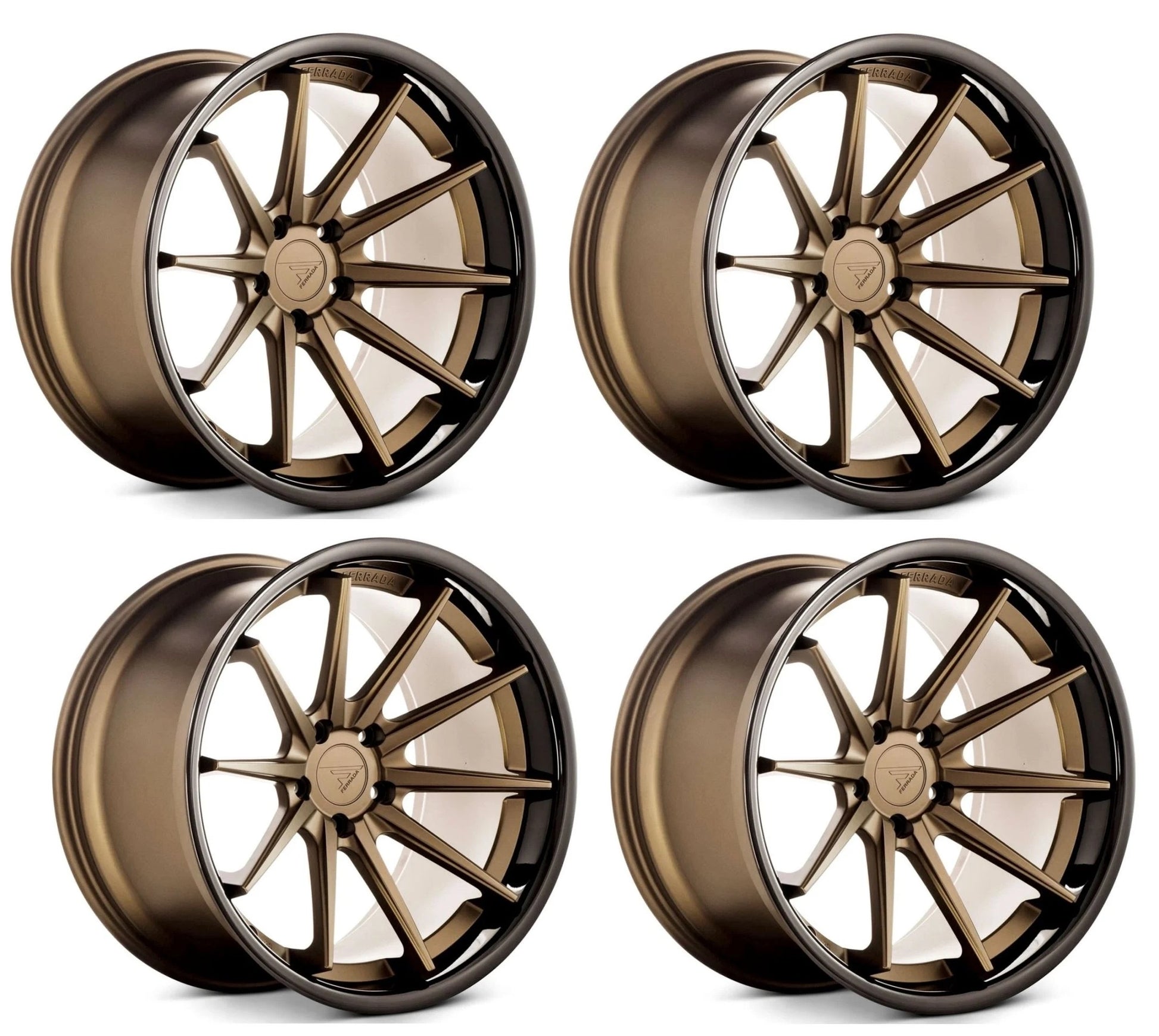 C6-C7 Corvette Wheels: Ferrada FR4 - Matte Bronze w/ Black Lip (Set)