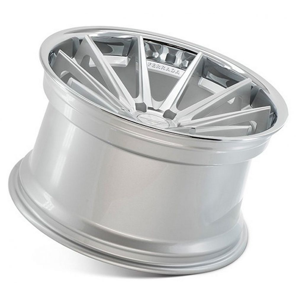 C6-C7 Corvette Wheels: Ferrada FR4 - Machine Silver w/ Chrome Lip (concave)