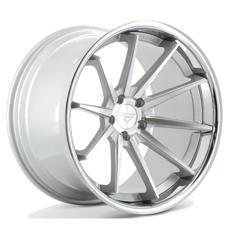 C6-C7 Corvette Wheels: Ferrada FR4 - Machine Silver w/ Chrome Lip