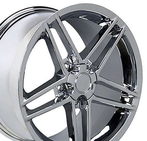 C6 Corvette Z06 Replica Wheel - Chrome (close-up view)