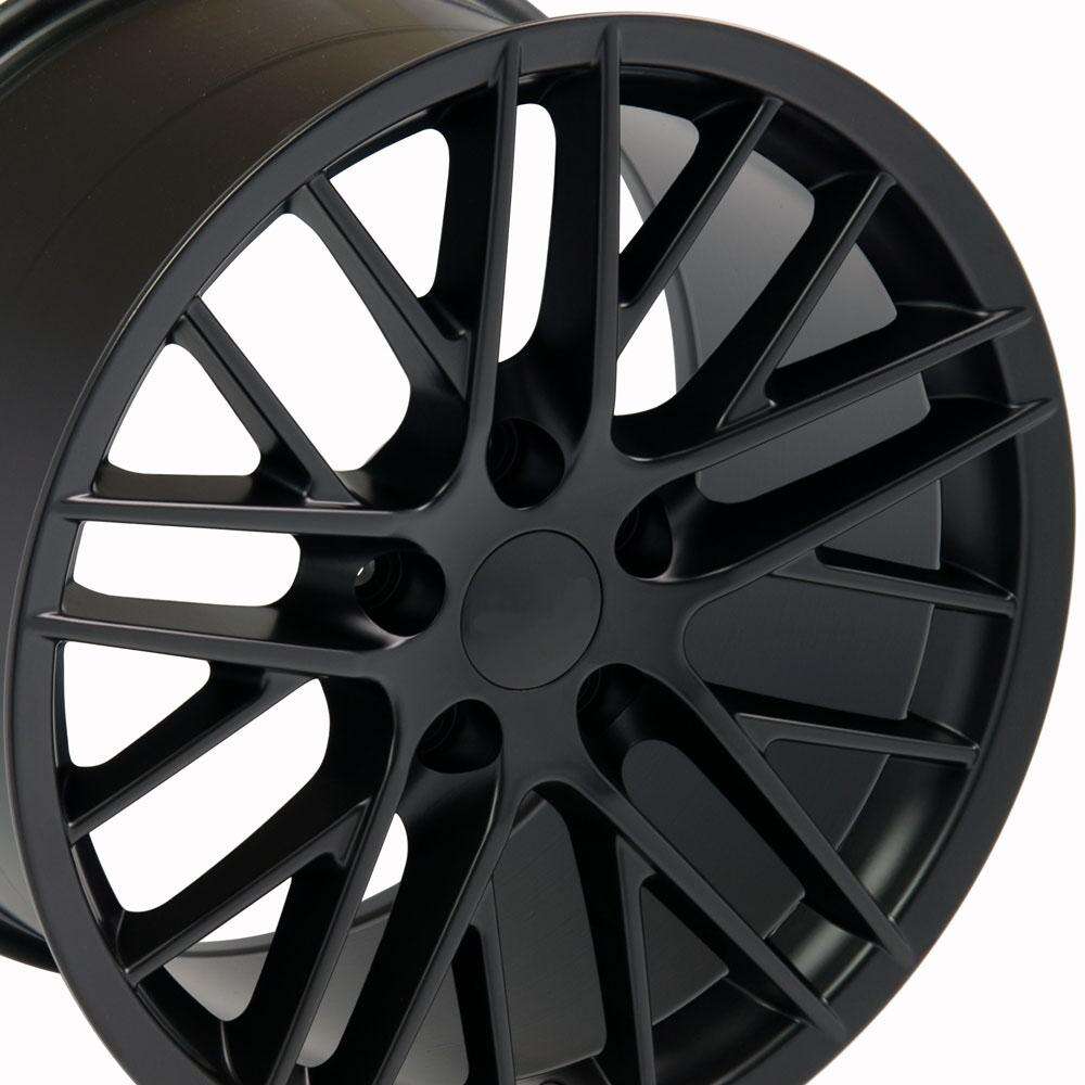 C6 Corvette ZR1 Replica Wheel - Satin Black (angled view)