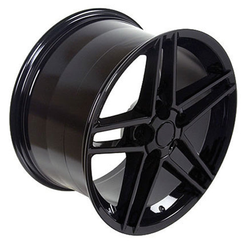 C6 Z06 Corvette Replica Wheel - Gloss Black angle view