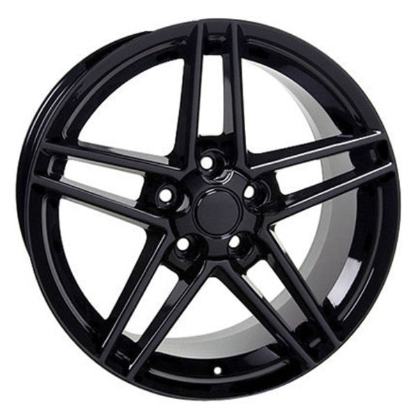 C6 Z06 Corvette Replica Wheel - Gloss Black front view