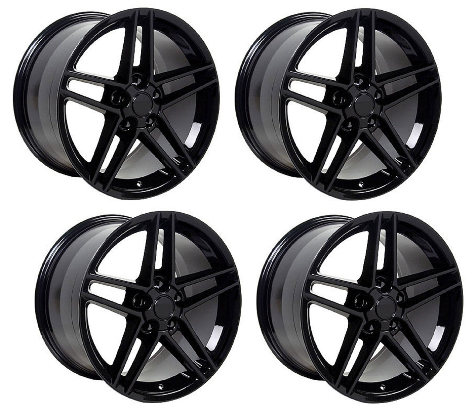 Set of Four C6 Z06 Corvette Replica Wheels - Gloss Black