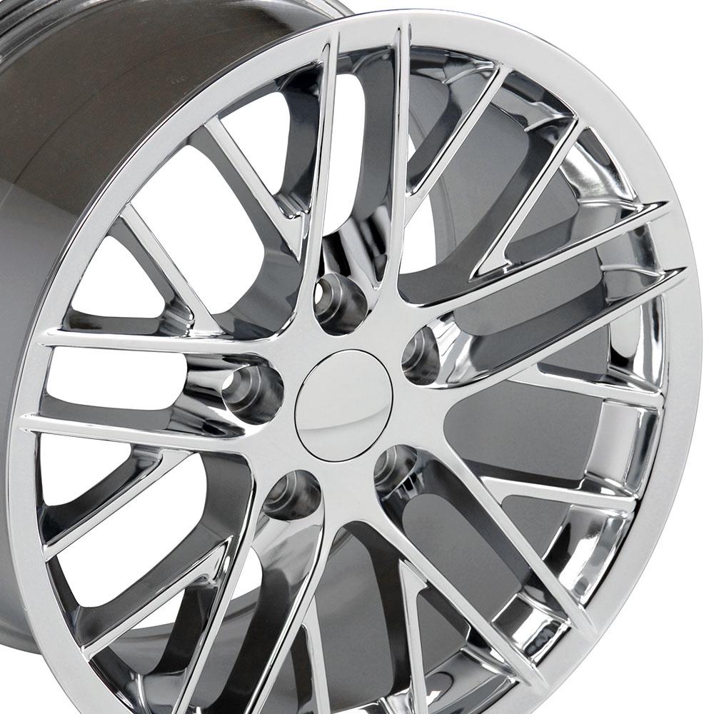 C6 ZR1 Corvette Replica Wheel - Chrome (angled view)