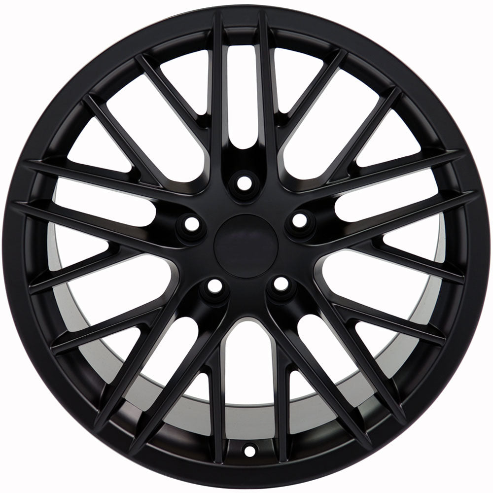 C6 Corvette ZR1 Replica Wheel - Satin Black (front view)