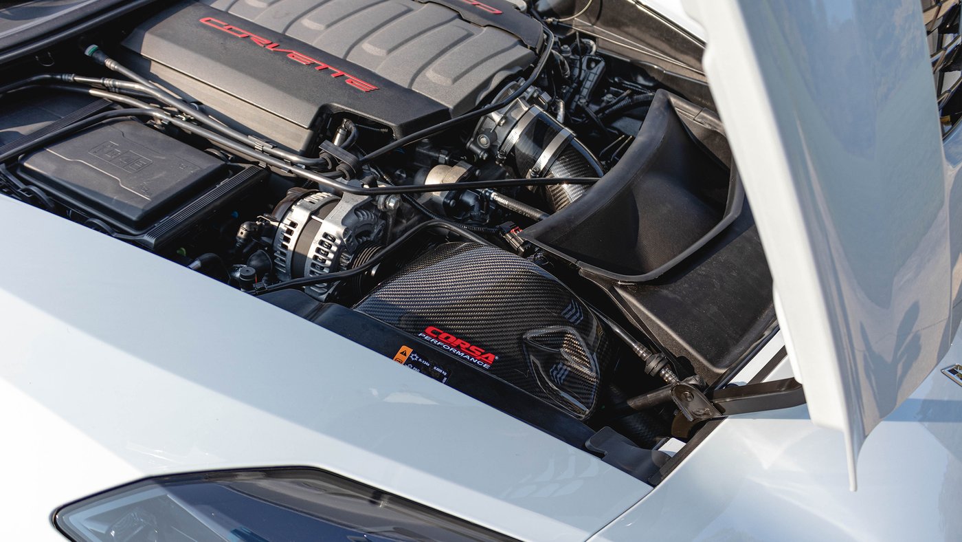 C7 Corvette Carbon Fiber Cold Air Intake; Corsa Engine Bay