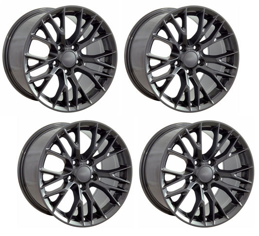 C7 Corvette Z06 Gloss Gunmetal Replica Wheels - Complete Set of Four