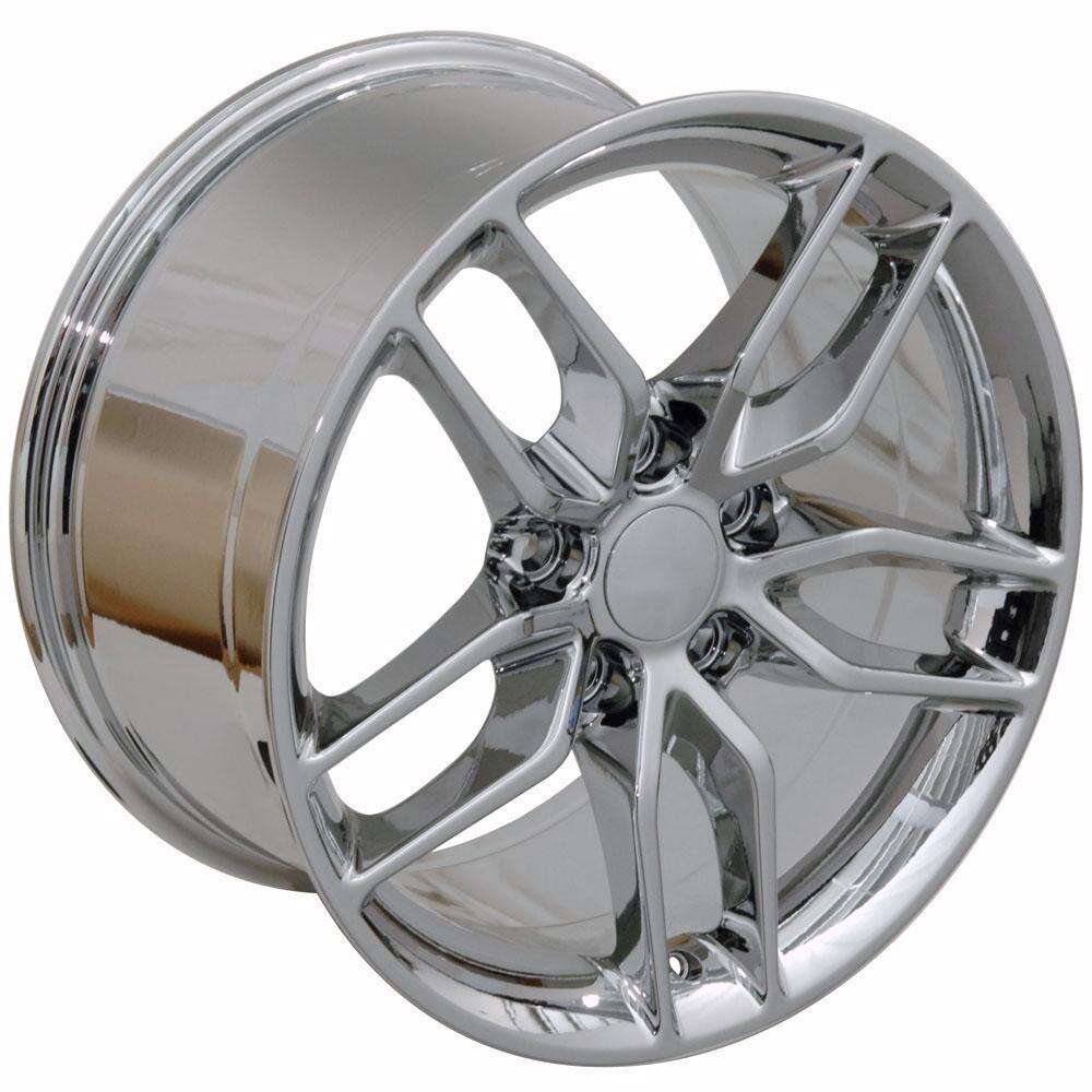 C7 Z51 Corvette Replica Wheel - Chrome (angle view)