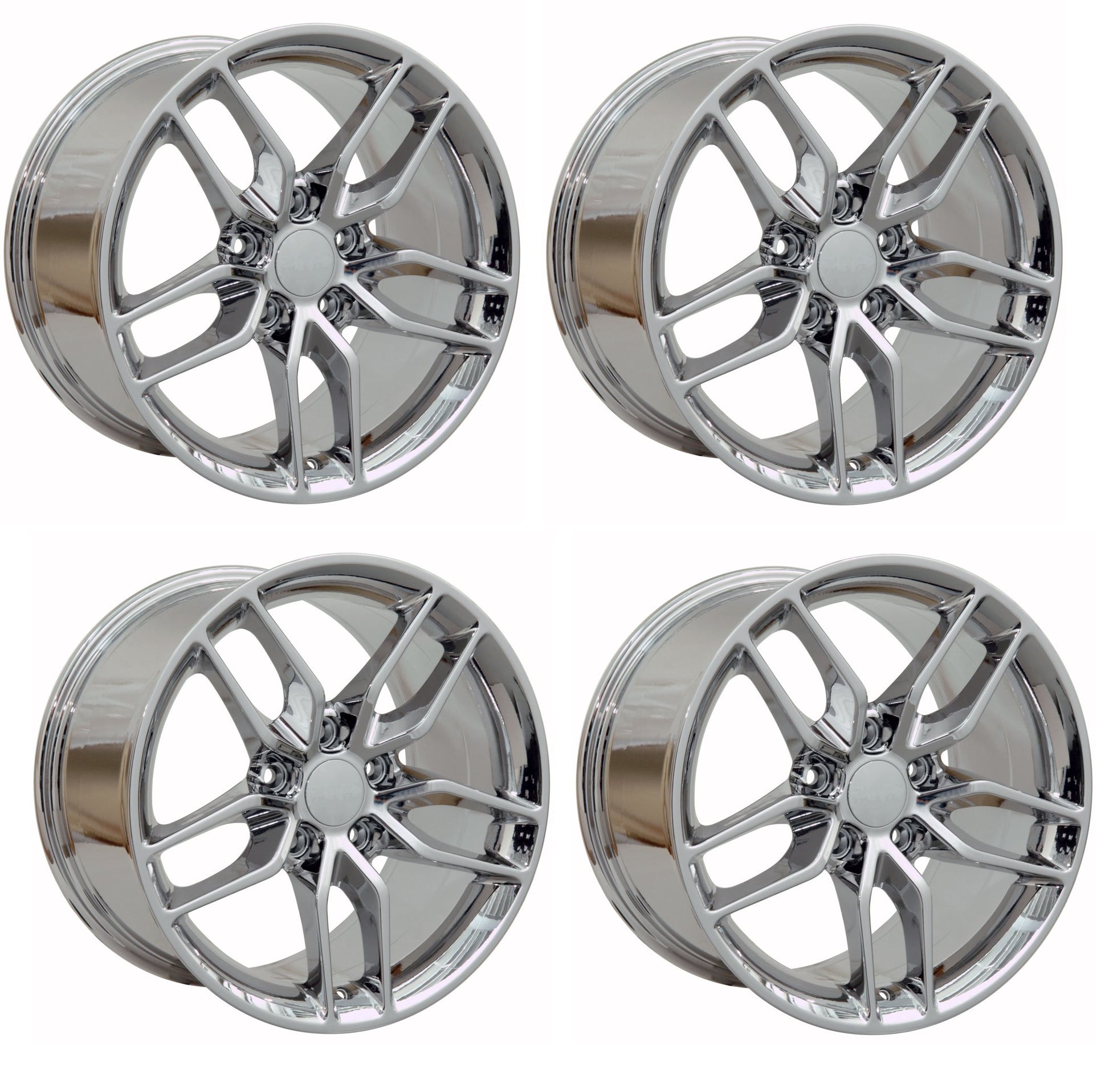 Complete Set of C7 Z51 Corvette Reproduction Wheels - Chrome 