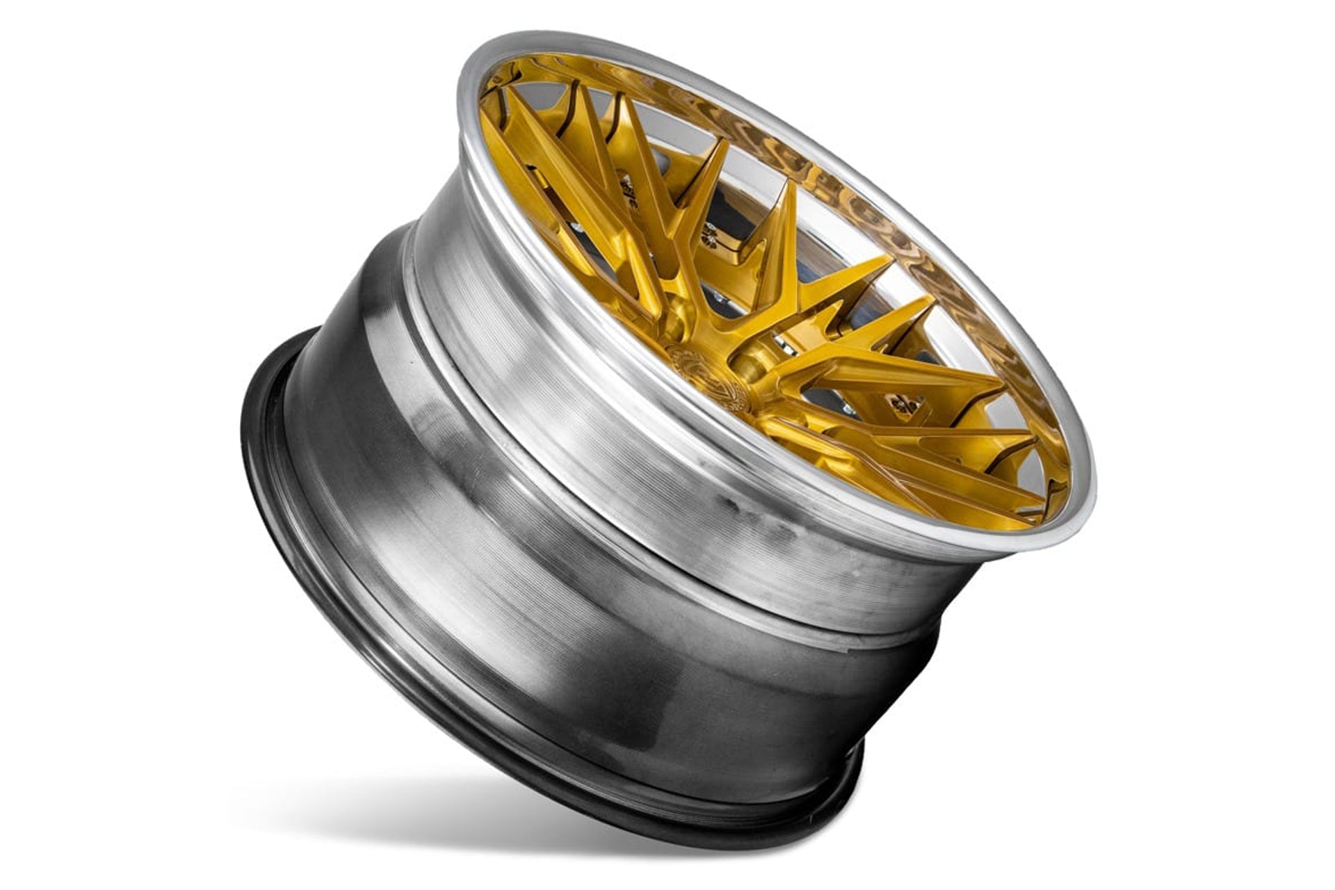 C8 Corvette Wheels: Rohana RFG3 - Gold w/ Chrome Lip