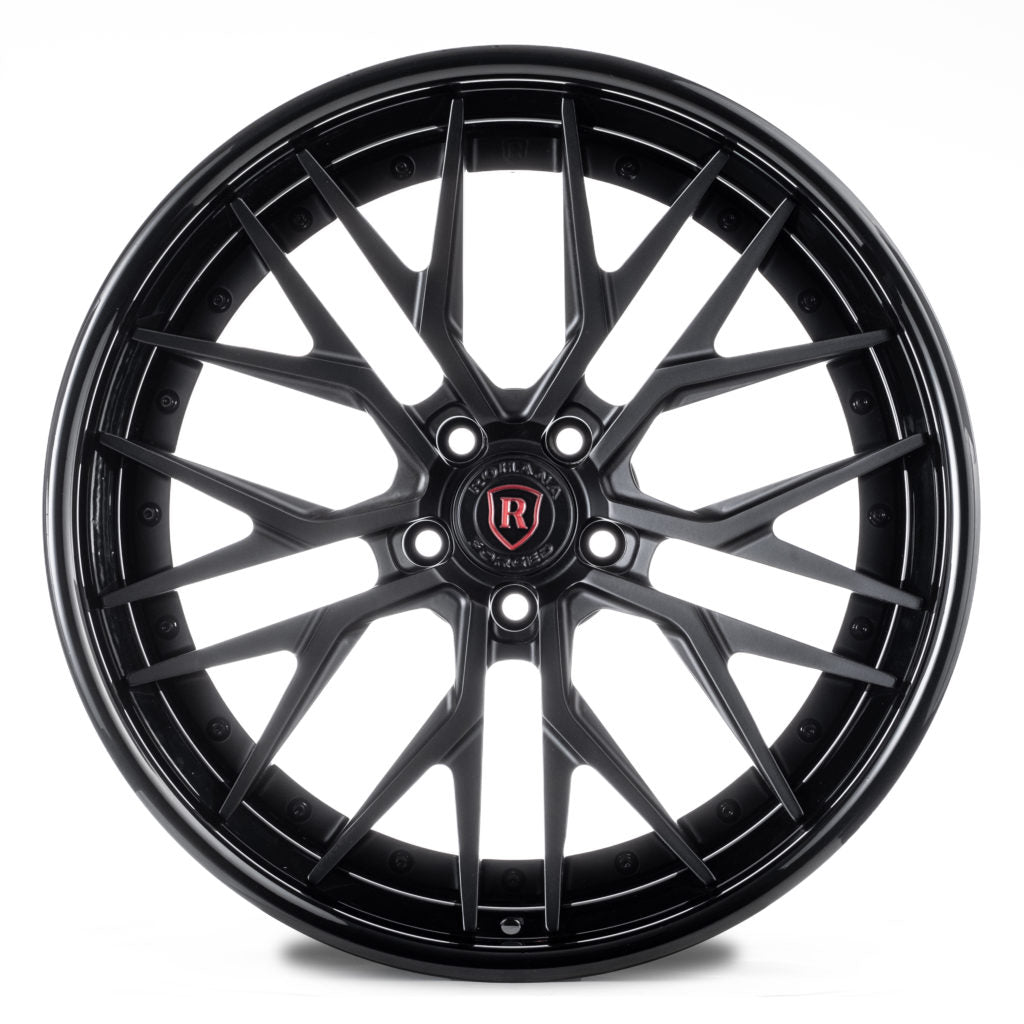C8 Corvette Wheels: Rohana RFG3 - Matte Black w/ Gloss Lip
