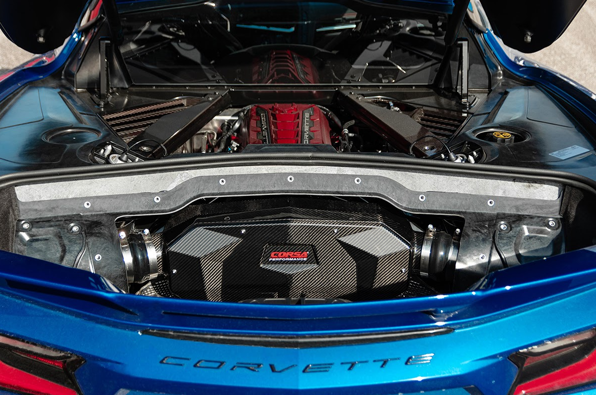 Corvette Carbon Fiber Cold Air Intake - Corsa: 2020-Present C8 Stingray Z51 LT2 Engine Bay