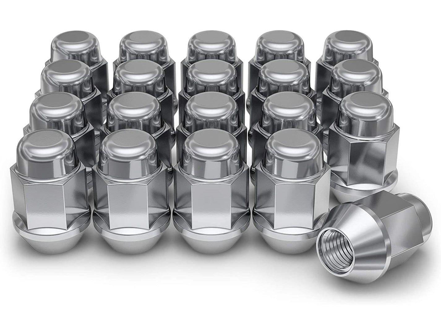 C8 Corvette 20 Pc. Chrome Lug Nut Set 7/8" Hex Head Surf City Corvettes