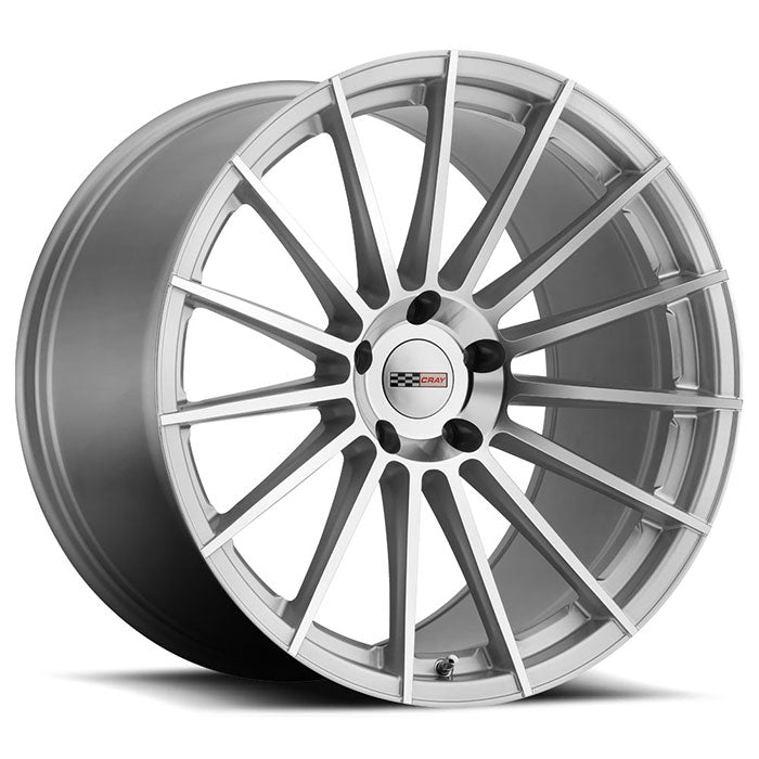 C8 Corvette Wheels: Cray Mako - Titanium Silver w/ Mirror Cut Face