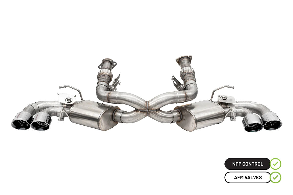 C8 Corvette Exhaust: Cat-Back AFM/NPP w/ Twin 4.5 in. Polished Tips - Corsa Performance