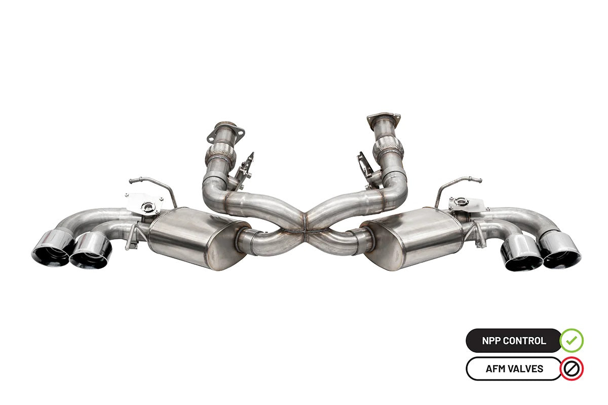 C8 Corvette Exhaust: Cat-Back NPP; w/o AFM w/ Twin 4.5 in. Polished Tips - Corsa Performance