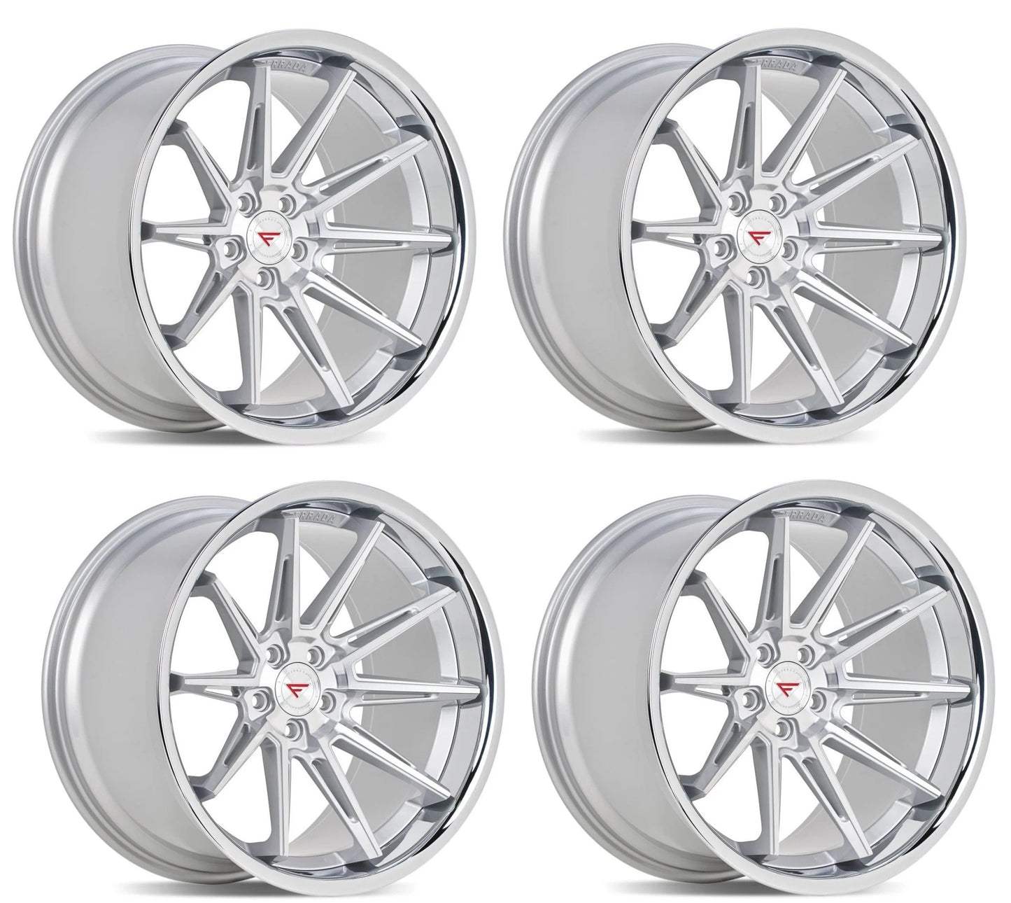 C8 Corvette Wheels: Ferrada CM2 - Machine Silver w/ Chrome Lip (Set)