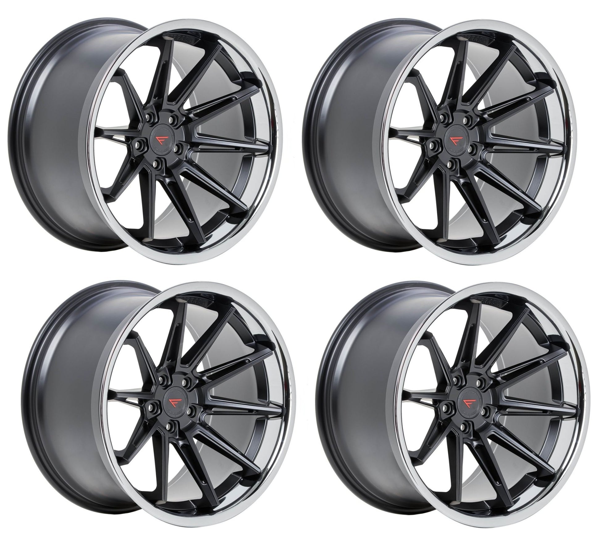 C8 Corvette Wheels: Ferrada CM2 - Matte Black w/ Chrome Lip (Set)