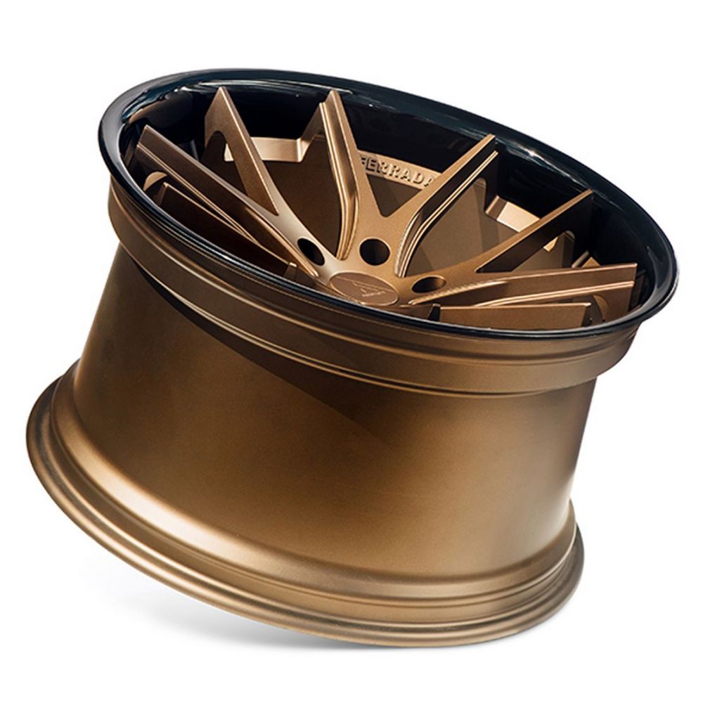 C8 Corvette Wheels: Ferrada FR2 - Matte Bronze w/ Gloss Black Lip