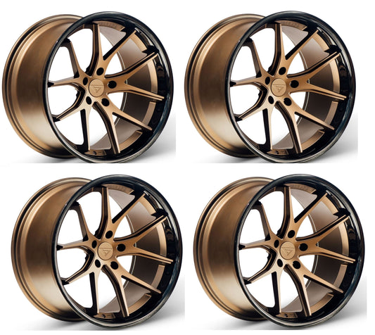 C8 Corvette Wheels: Ferrada FR2 - Matte Bronze w/ Gloss Black Lip (Set)