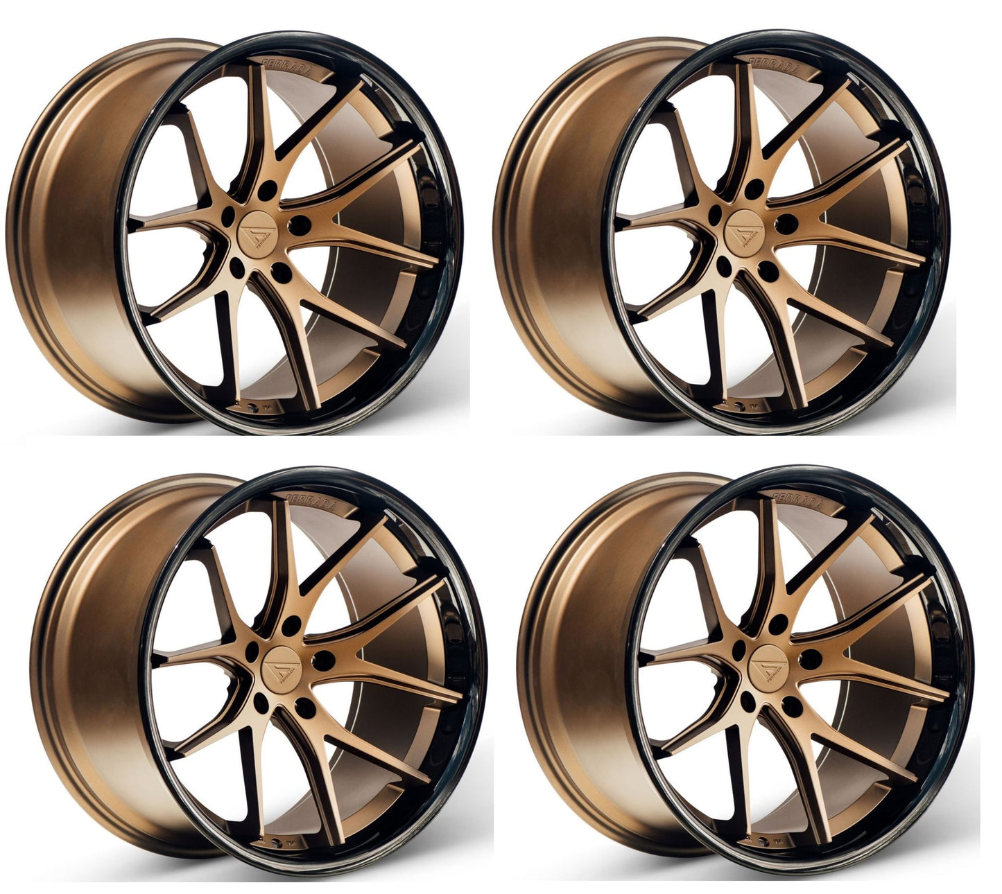 C8 Corvette Wheels: Ferrada FR2 - Matte Bronze w/ Gloss Black Lip (Set)