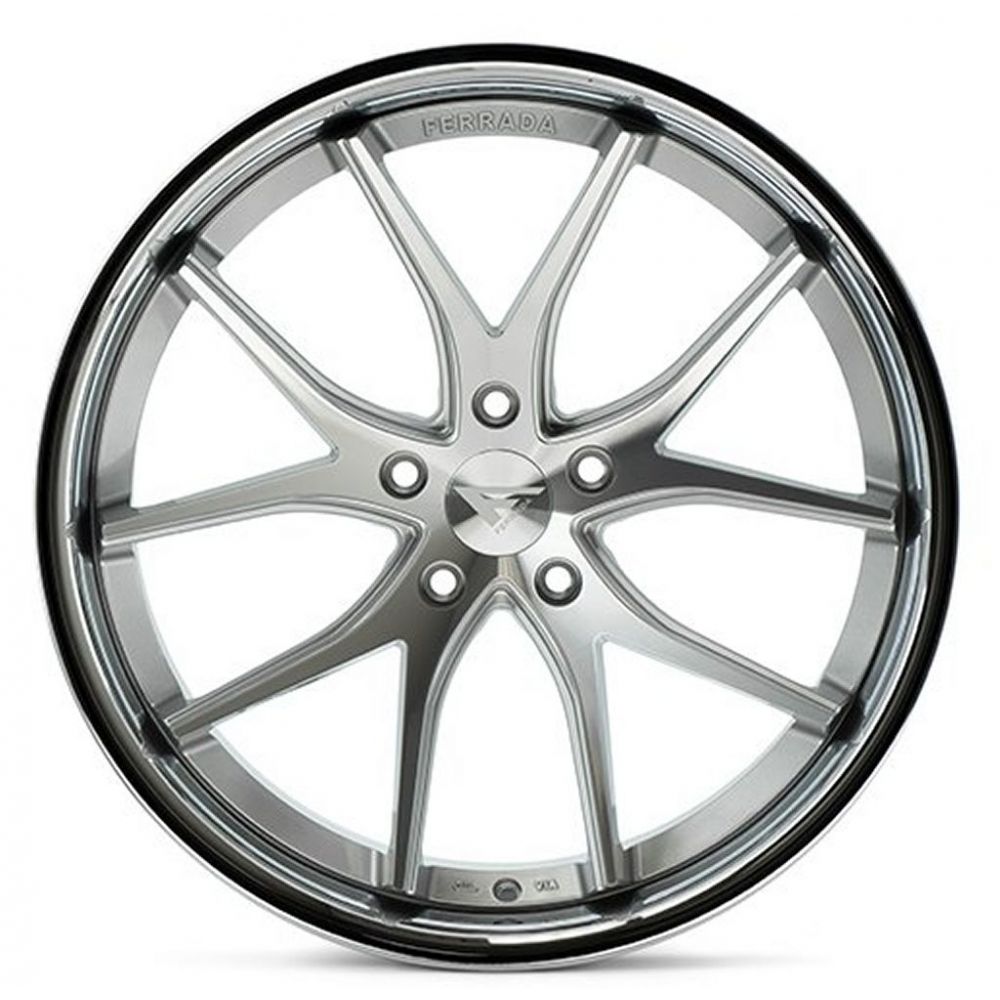 C8 Corvette Wheels: Ferrada FR2 - Machine Silver w/ Chrome Lip