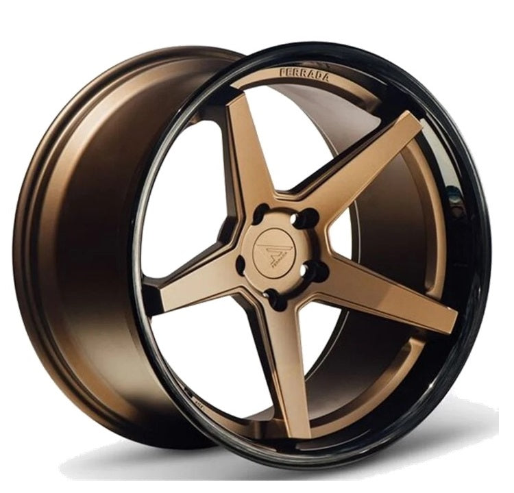 C8 Corvette Wheels: Ferrada FR3 - Matte Bronze w/ Black Lip