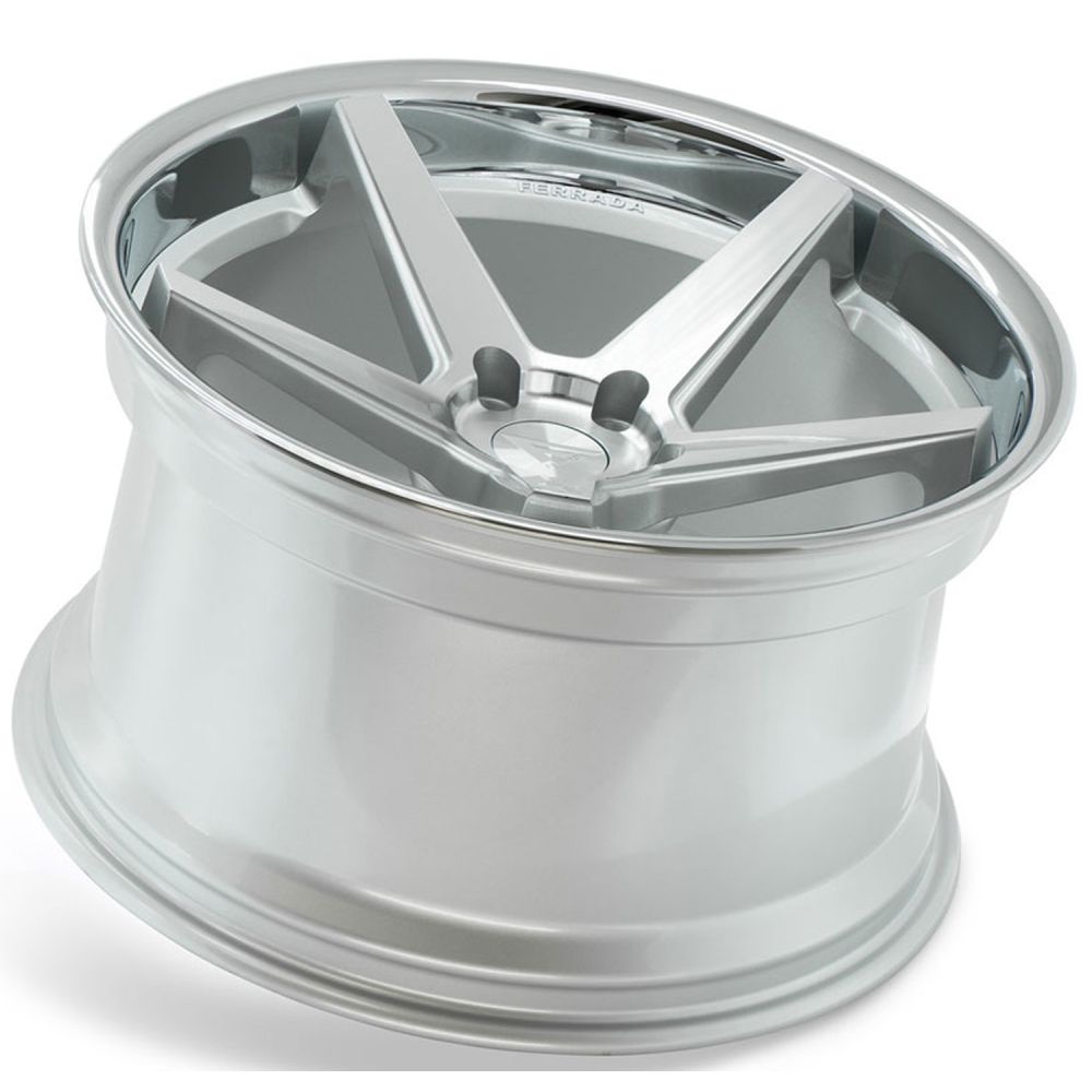 C8 Corvette Wheels: Ferrada FR3 - Machine Silver w/ Chrome Lip (concave)