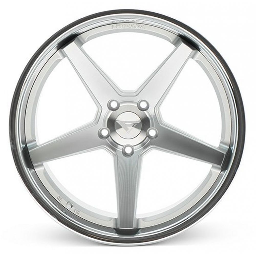 C8 Corvette Wheels: Ferrada FR3 - Machine Silver w/ Chrome Lip