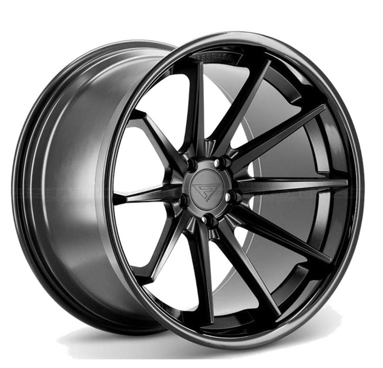 C8 Corvette Wheels: Ferrada FR4 - Matte Black w/ Gloss Lip