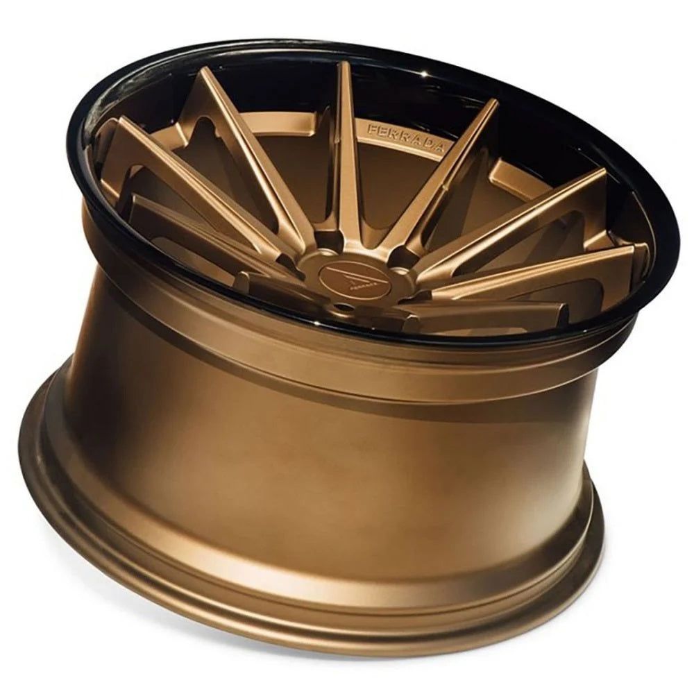 C8 Corvette Wheels: Ferrada FR4 - Matte Bronze w/ Black Lip